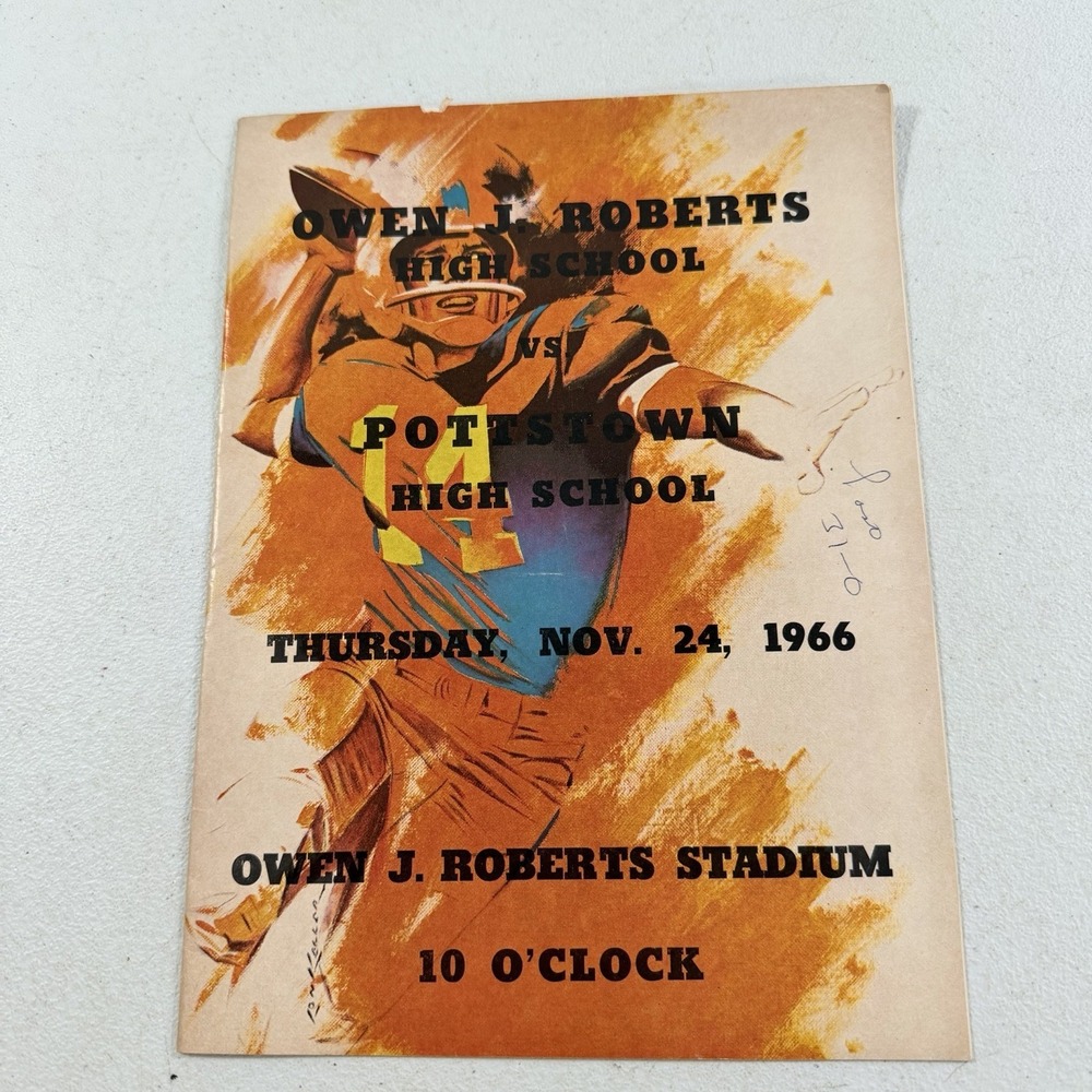 Owen Roberts VS Pottstown PA High School Football Program Thanksgiving Game 1966